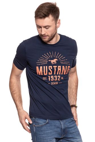 MUSTANG Basic Print Tee DRESS BLUES 1007533 5334 S na Arena.pl