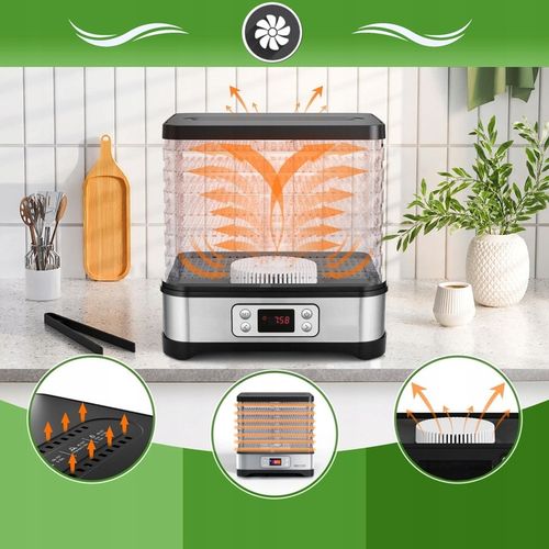 Suszarka do grzybów owoców warzyw DUŻA MOCNA 500W TERMOOBIEG REGULACJA na Arena.pl