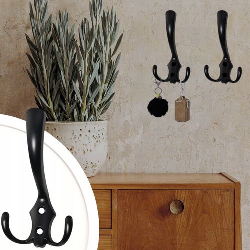 Wieszak 5Szt Na Ubrania Klucze Przedpokój Ścienny Loft Haczyki Czarny na Arena.pl
