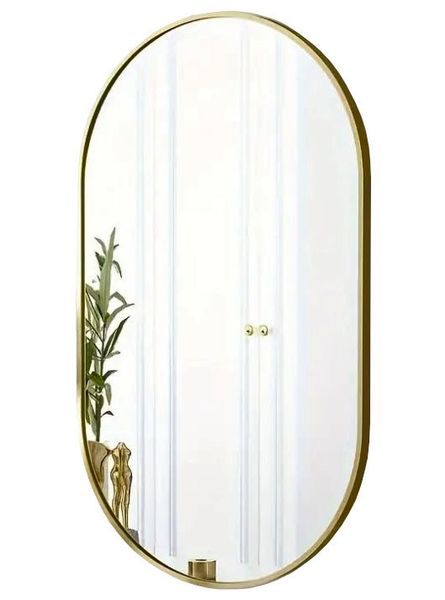 Lustro Elipsa 75x40cm złote GX06 ścienne owalne łazienkowe do salonu sypialni loftowe Industrialne minimalistyczne zdjęcie 1