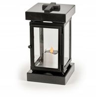 Lampion nagrobny czarny stal nierdzewna + granit