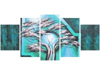 70CM 150CM OBRAZ 5 ELEM DRZEWO O PÓŁNOCY ŚCIENNY