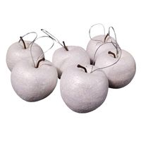 BOMBKI CHOINKOWE BIAŁE JABŁKA 6cm ZAWIESZKI NA CHOINKĘ DO STROIKA 6 szt