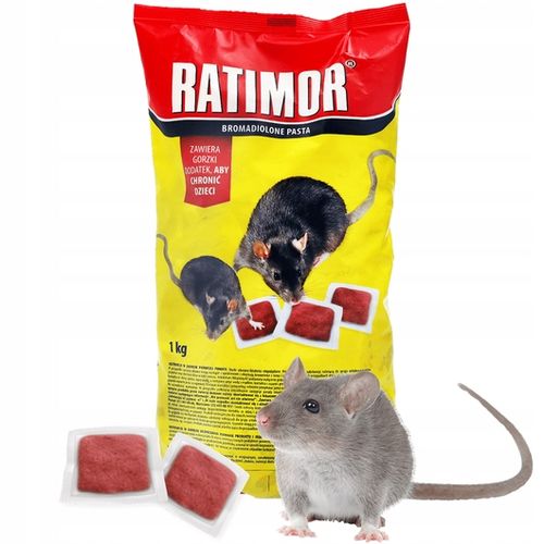 TRUTKA NA SZCZURY MYSZY TRUCIZNA GRYZONIE RATIMOR PASTA Czerwona 1KG na Arena.pl