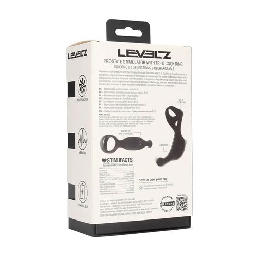 Vibrating Silicone Prostate Stimulator With Tri O Cockring - Black na Arena.pl