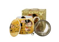 kubek baryłka z zaparzaczem 430ml THE KISS Ecru by Gustav Klimt