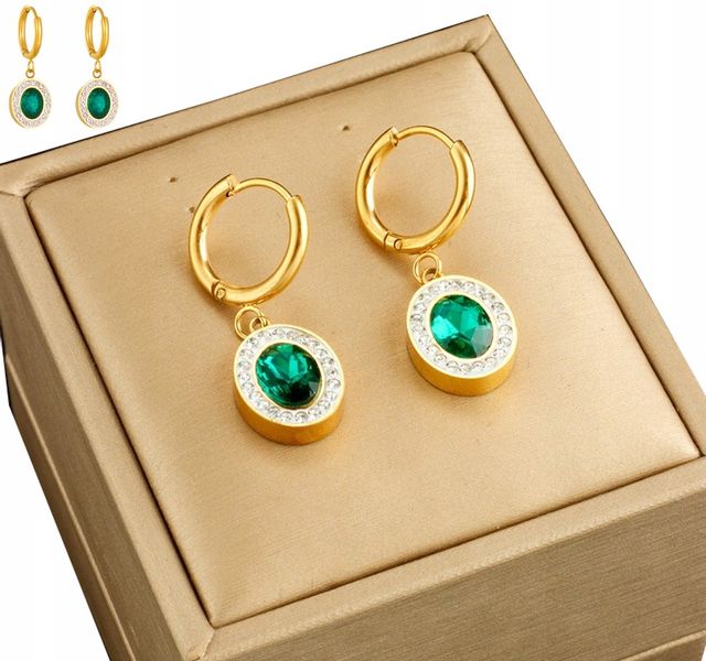 Pozłacane Kolczyki Złote Ze Stali Chirurgicznej zdjęcie 3