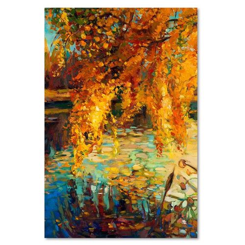 OBRAZ NA PŁÓTNIE Jesień Liście Malowany na Arena.pl