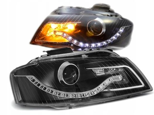 Lampy Reflektory AUDI A3 8P Od 2003 Do 2008 DAYLIGHT BLACK GRATIS  ŻARÓWKI na Arena.pl