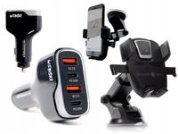 MOCNA SZYBKA ŁADOWARKA SAMOCHODOWA UCHWYT SAMOZACISKOWY DO SZYBY LUB DESKI