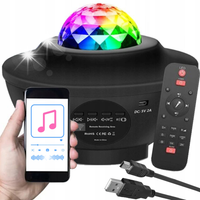 PROJEKTOR GWIAZD RZUTNIK NIEBA LAMPKA NOCNA LED GŁOŚNIK BLUETOOTH + PILOT