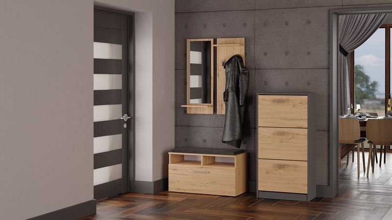 SZAFKA NA BUTY PAULA ANTRACYT/ARTISAN zdjęcie 6