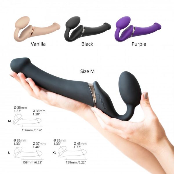 VIBRATING STRAP-ON - M - BLACK zdjęcie 8
