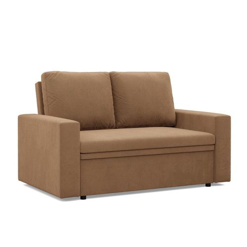 Sofa dwuosobowa, BLOM, Mikrofaza, 148x87x90 cm, cappuccino | TYLETEGOTU na Arena.pl