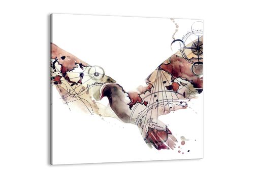 Obraz Na Płótnie - Gołąb Kompas Mapa - 60X60 Cm - Ac60X60-4109 na Arena.pl