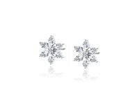 RODOWANE SREBRNE KOLCZYKI PŁATKI ŚNIEGU ŚNIEŻYNKI