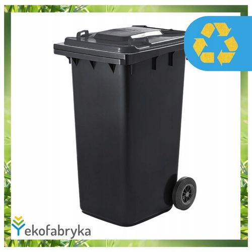 Pojemnik na śmieci 240l odpad ZMIESZANE Kosz WEBER Najwyższa Jakość CZARNY na Arena.pl