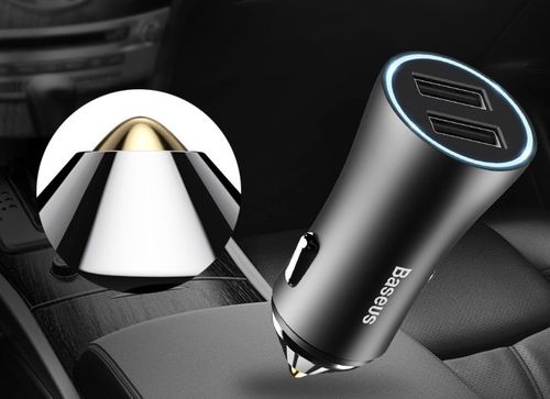 Ładowarka samochodowa Baseus FastCharge 2 2x USB - czarna na Arena.pl