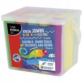 KREDA JUMBO KIDEA 20 szt. (6 NEON) – Kolorowa kreda chodnikowa DUŻA