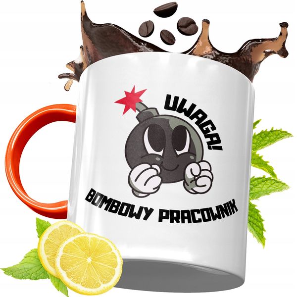 Kubek Pomarańczowy Dla Pracownika Prezent Z Nadrukiem Ze Zdjęciem zdjęcie 1