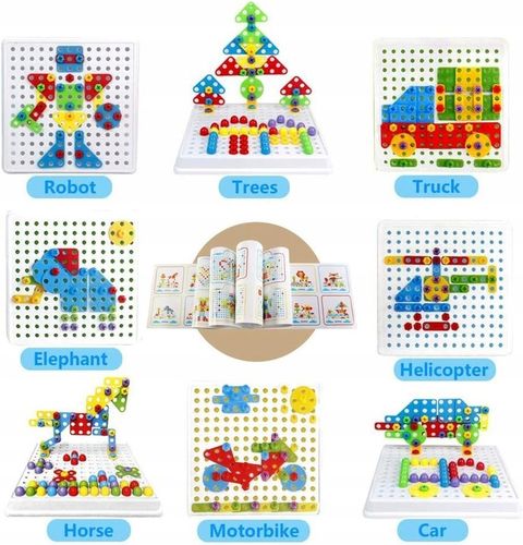 KREATYWNE PUZZLE KLOCKI KONSTRUKCYJNE 3D WKRĘTARKA WALIZKA 237 elem. na Arena.pl