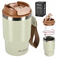 KUBEK TERMICZNY ZE SŁOMKĄ I USTNIKIEM NA KAWĘ HERBATĘ DO SAMOCHODU 480 ml