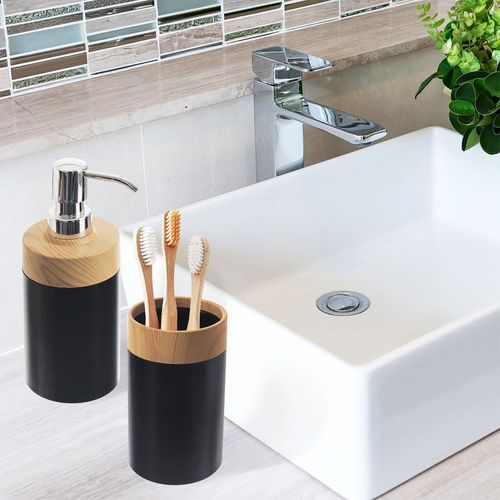 Kubek Łazienkowy Pojemnik Czarny na Szczoteczki Pastę do Zębów na Arena.pl