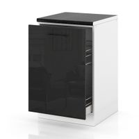 Szafka Kuchenna Stojąca Z Blatem Szafka Cargo 50cm Spremium Czarny Połysk