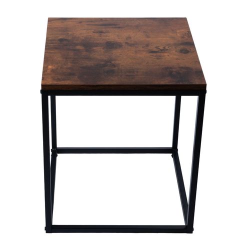 Stoliki kawowe kwadratowe zestaw 2w1 loft industrial ława, dąb antyczny na Arena.pl