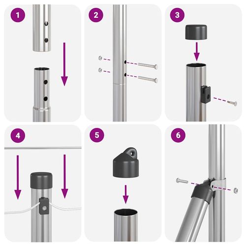 Ogrodzenie z słupkami Srebrny 1.2 x 25 m Stal na Arena.pl