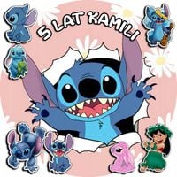 OPŁATEK NA TORT 20CM - STICH STICZ BAJKA SŁODKI + IMIĘ + ! 15CM 18CM