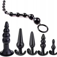 DUŻY SEX ZESTAW - 5 KORKÓW ANALNYCH + KULKI ANALNE ANAL PLUG BDSM GADŻETY