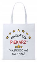 Dla Piekarza Prezent Torba Eco Biała Shopper Z Nadrukiem Ze Zdjęciem