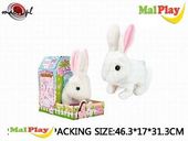 ND21_107253 Kroliczek pluszowy bialy na baterie B