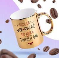 PREZENT NA WALENTYNKI DLA NIEGO DLA NIEJ ZŁOTY KUBEK ŚMIESZNY PREZENTY