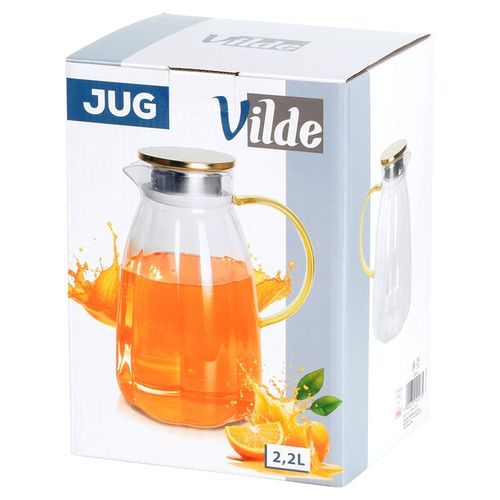 Dzbanek NA NAPOJE wodę sok lemoniadę do napojów szklany z pokrywką 2,2L na Arena.pl