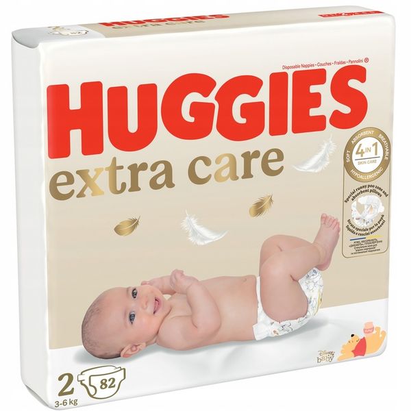 HUGGIES Extra Care (3-6kg) 82 szt zdjęcie 3