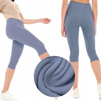 LEGGINSY BAWEŁNIANE KOLARKI getry RYBACZKI 3/4 PRĄŻKOWANE KRYJĄCE - XL/XXL