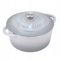 Garnek ŻELIWNY 24cm Kociołek EMALIA BRYTFANNA 4 L Indukcja Gaz KING Hoff