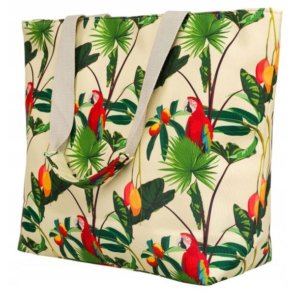 Torba Plażowa Duża Zapinana Na Zamek Torebka Shopper z Podszewką Piknik XXL zdjęcie 3