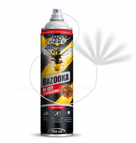 ŚRODEK SPRAY OPRYSK PŁYN PREPARAT NA OSY I SZERSZENIE BAZOOKA 750ML (3 na Arena.pl