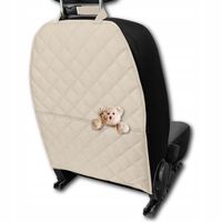 Osłona tył fotela samochodowego ochraniacz siedzeń KOPACZKA KIESZEŃ BEŻOWY