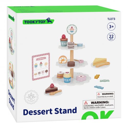 TOOKY TOY Patera Słodkości Drewniany Stojak Babeczki Ciasta na Arena.pl