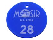 Brelok z plexi kolor niebieski 4x4 cm, grubość 3mm - 50szt.