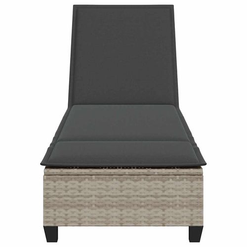 Leżak z poduszkami Jasnoszary 55x200x25,5cm Polirattan na Arena.pl