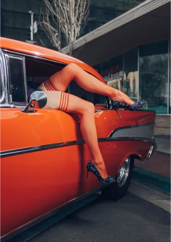 kixies sandra d pończochy siateczkowe czerwone z silikonowym paskiem na Arena.pl