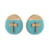 kolczyki sztyfty z ważką w malowanym kole z kolekcji vinted (p24/win/45au)