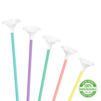 Patyczki do balonów z zatyczką papierowe pastelowe kolorowe, 10 szt.