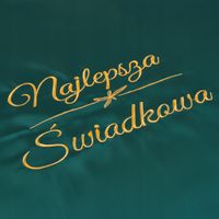 Zestaw szlafroków panny młodej świadkowej ślubny satynowy biały zielony M