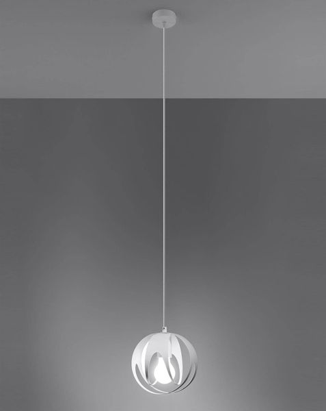 Wisząca lampa kuchenna SL.1083 biała kula nad wyspę zdjęcie 3